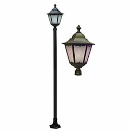 Dabmar 30W One Light Lantern LED Lamp Post Fixture w/Crackled Glass, Bronze