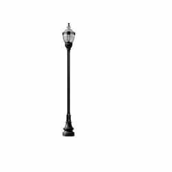 120W 1 Light Clear Top Decorative Base Acorn LED Lamp Post Fixture, Black