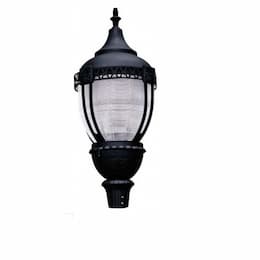 120W Clear Acorn LED Post Top Fixture w/Mogul Base, DLC, Black