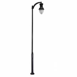 120W Single Arm Acorn Aluminum LED Lamp Post w/PC Lens, Black