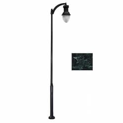 120W Single Arm Acorn Aluminum LED Lamp Post w/PC Lens, Verde Green