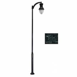 75W Single Arm Acorn Aluminum LED Lamp Post w/PC Lens, Verde Green