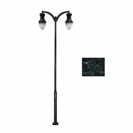 75W Two Arm Acorn Aluminum LED Lamp Post w/PC Lens, Verde Green