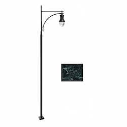 75W Single Arm Acorn Steel LED Lamp Post w/PC Lens, Verde Green