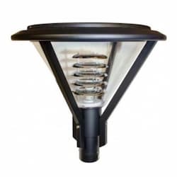 30W Tubular LED Triangular Post Top Fixture, 85V-265V, 6500K, Black