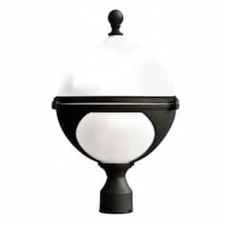 Globular Post Top Fixture w/o Bulb, 120V, Black