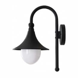 6W LED Goose Neck Wall Fixture, A19, 120V, 6000K, Black