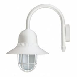 9W LED Goose Neck Wall Fixture w/ Guard, GU24, 120V, 2700K, White