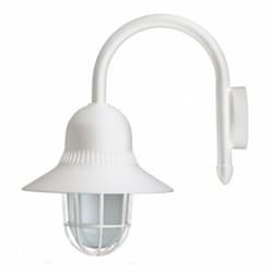 Goose Neck Wall Fixture w/ Guard w/o Bulb, 120V, White