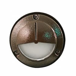 2.5W LED Step & Wall Light, Slotted Hood, 12V, 6400K, Bronze