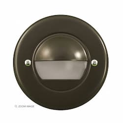 3W LED Step & Wall Light, Hooded, 12V, 3000K, Bronze