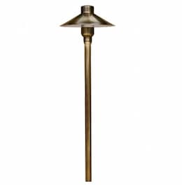 21-in 3W LED Path & Walkway Light, 12V, 3000K, Weathered Brass