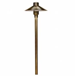 21-in 2.5W LED Path & Walkway Light, 12V, 3000K, Weathered Brass