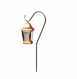 2.5W LED Path Light, Hanging Lantern, 12V, 3000K, Antique Brass