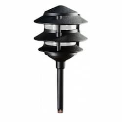 2.5W LED Three-Tier Pagoda Path & Walkway Light, 12V, 6400K, Black