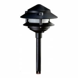 Two-Tier Pagoda Path & Walkway Light w/o Bulb, Bi-Pin Base, 12V, Black