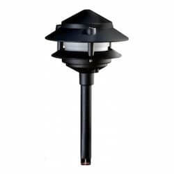 2.5W LED Two-Tier Pagoda Path & Walkway Light, Bi-Pin, 12V, 3000K, BK