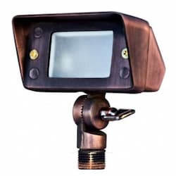 Brass Area Flood Light w/ Hood w/o Bulb, Bi-Pin Base, 12V, ABZ