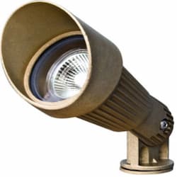 3W LED Directional Spot Light w/ Hood, MR16, Bi-Pin Base, 12V, 2700K, Solid Brass