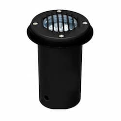 2.5-in In-Ground Well Light w/ Grill w/o Bulb, 12V, Black