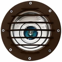 7W Adjustable LED Well Light w/ Grill, In-Ground, Bronze