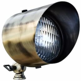 9W Directional LED Flood Light w/ Hood, Antique Brass