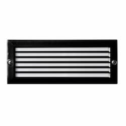 5W LED Recessed Louvered Step & Wall Light, 12V, 6400K, Black