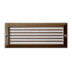 5W LED Recessed Louvered Step & Wall Light, 12V, 6400K, Bronze