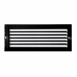 5W LED Recessed Louvered Step & Wall Fixture, 12V, 3000K, Black