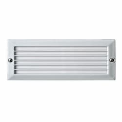 6W LED Recessed Louvered Step & Wall Fixture, Amber Lamp, White