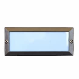 5W LED Recessed Open Face Step & Wall Fixture, 12V, 6400K, Bronze