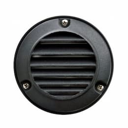 2.5W LED Round Louvered Down Step & Wall Light, 12V, 6400K, Black