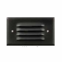 4-in Recessed Louvered Down Step Light w/o Bulb, No Lens, 12V, Black