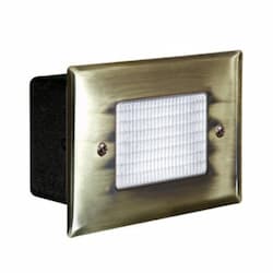 2.5W LED Recessed Open Face Step Light, Prismatic Lens, 3000K, ABS