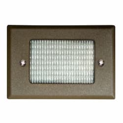 2.5W LED Recessed Open Face Step Light, Prismatic Lens, 6400K, Bronze