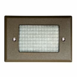 2.5W LED Recessed Open Face Step Light, Prismatic Lens, 6400K, Bronze