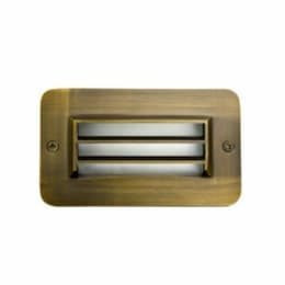 3W LED Brass Recessed Louvered Step & Wall Light, Amber Lamp, WBS