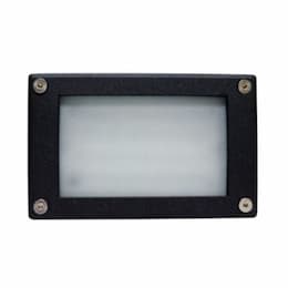 Recessed Open Face Step & Wall Light w/o Bulb, 12V, Black