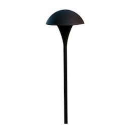 Large Mushroom Top Path & Walkway Light w/o Bulb, 1.5-in NPT, 12V, BK