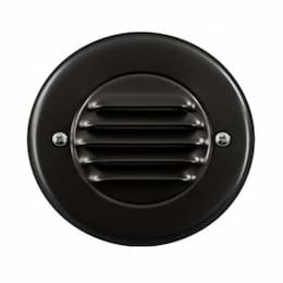 Round Recessed Louvered Down Step Light w/o Bulb, 12V, Black