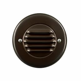 Round Recessed Louvered Down Step Light w/o Bulb, 12V, Bronze