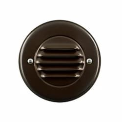 2.5W LED Round Recessed Louvered Down Step Light, 12V, 3000K, Bronze