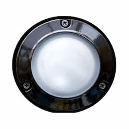 144W LED Round Open Face Surface Mount Step Light, Amber Lamp, Black