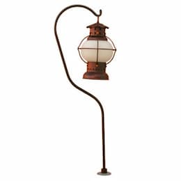 Caged Lantern Path & Walkway Light w/ 1.5-in NPT w/o Bulb, Rust