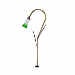 2.5W LED Path Light w/ Leaf, Tulip Glass, 12V, 2700K, Bronze/Jungle