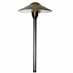 2.5W LED Path Light, Solid Top, Brass, 12V, 3000K, Antique Bronze