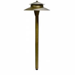 Dabmar 3W LED Path Light, Large Top, 12V, 3000K, Weather Brass