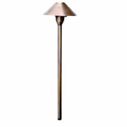 Dabmar 2.5W LED Path Light, Solid Top, 12V, 3000K, Antique Brass