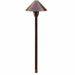 Dabmar 2.5W LED Path Light, Solid Top, 12V, 6400K, Antique Brass