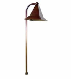 3W LED Path Light, Bell Top, Brass, 12V, Amber, Antique Bronze